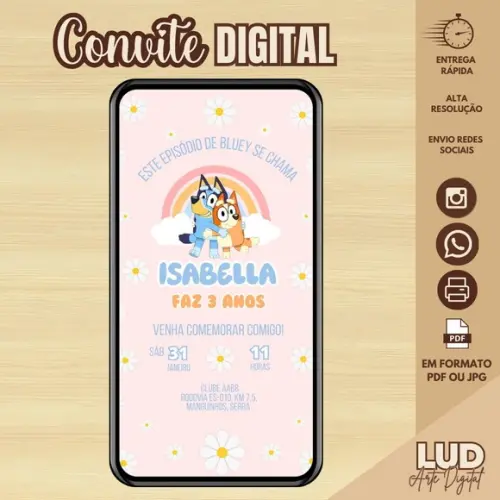 Convite Digital Bluey