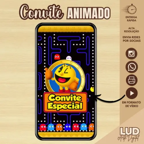 Convite Animado Gamer Pc
