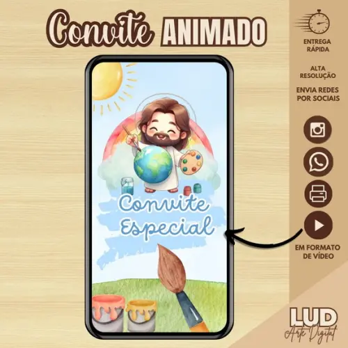 Convite Animado Pintando o 7/ o Maior Pintor do Mundo