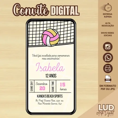 Convite Digital Vôlei