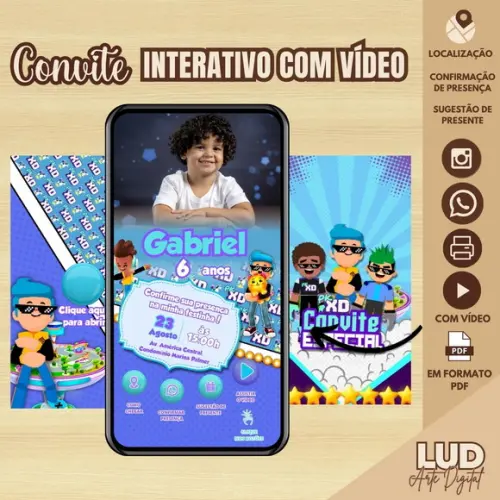Convite Interativo com Vídeo Pk Xd