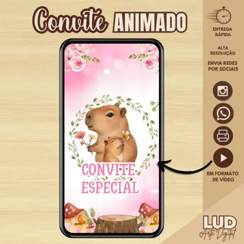 Convite Animado Capivara