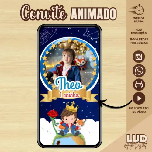 Convite Animado Pequeno Príncipe