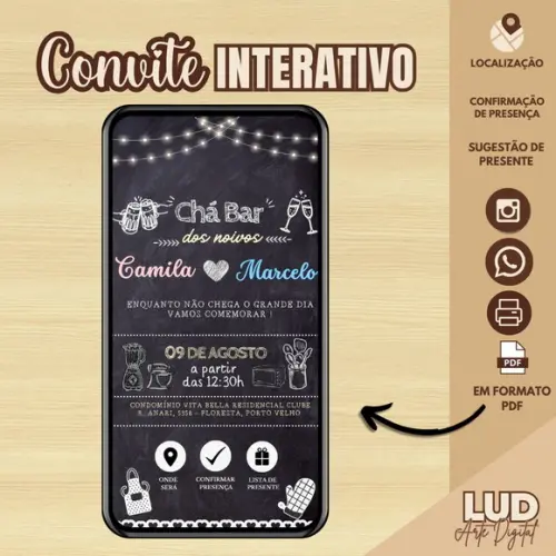 Convite Interativo Chá Bar/chá dos Noivos/chá de Panela