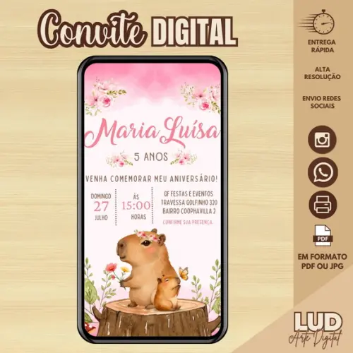 Convite Digital Capivara