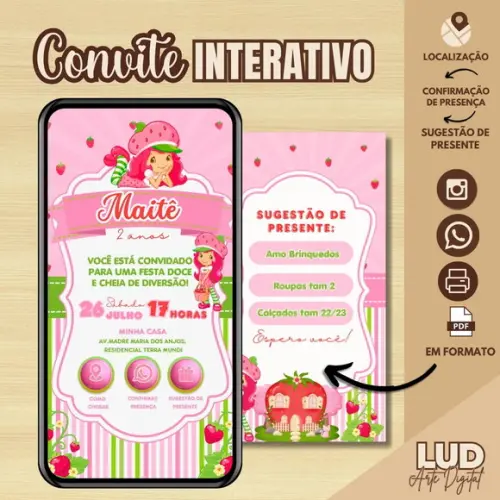 Convite Interativo Moranguinho