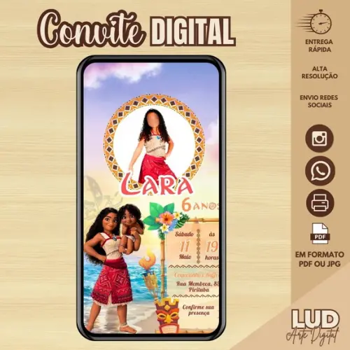 Convite Digital Moana 2