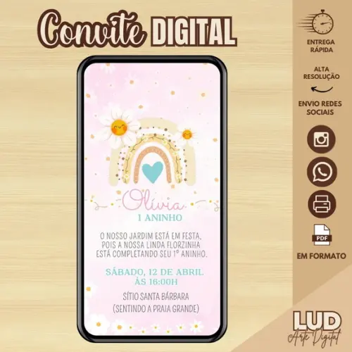 Convite Digital Jardim das Margaridas