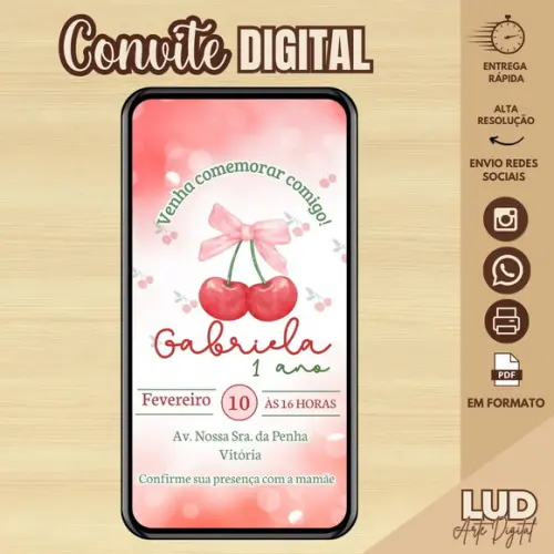 Convite Digital Cerejinha