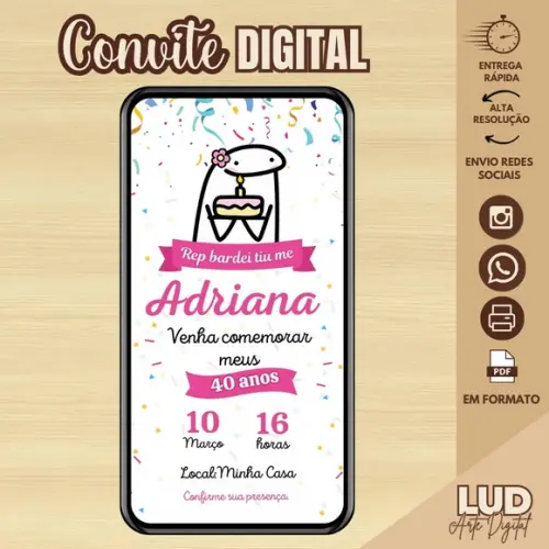 Convite Digital Adulto Flork