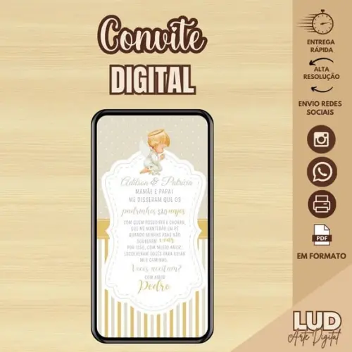 Convite Digital Padrinhos de Batismo