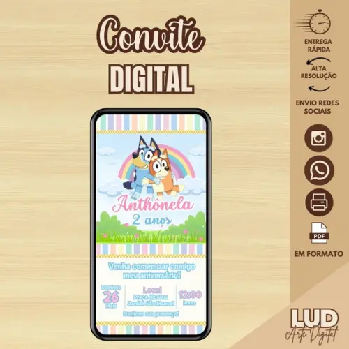 Convite Digital Bluey