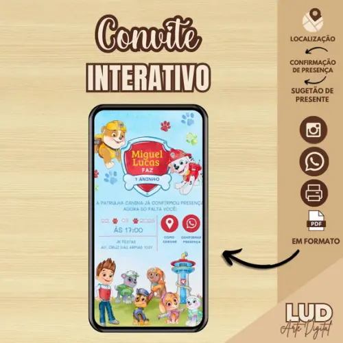 Convite Interativo Patrulha Canina