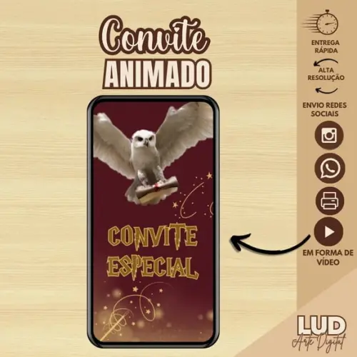 Convite Animado Harry Potter
