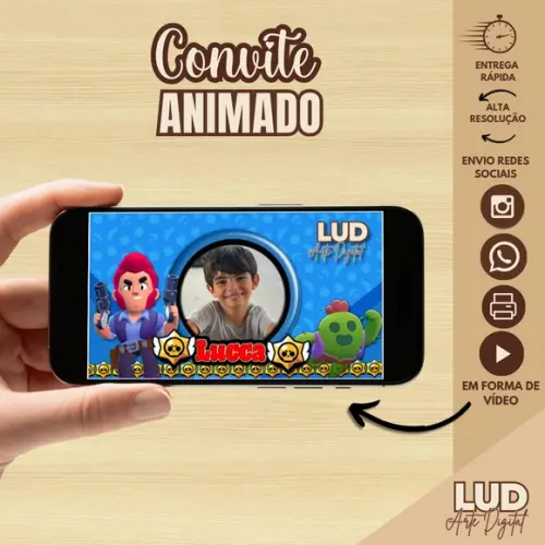 Convite Animado Brawl Star