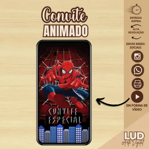 Convite Animado Homem Aranha