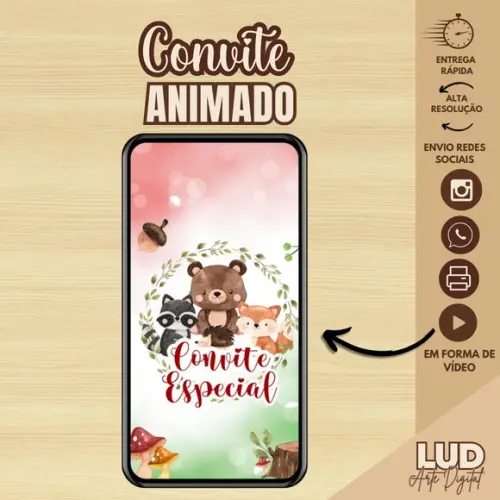 Convite Animado Bosque