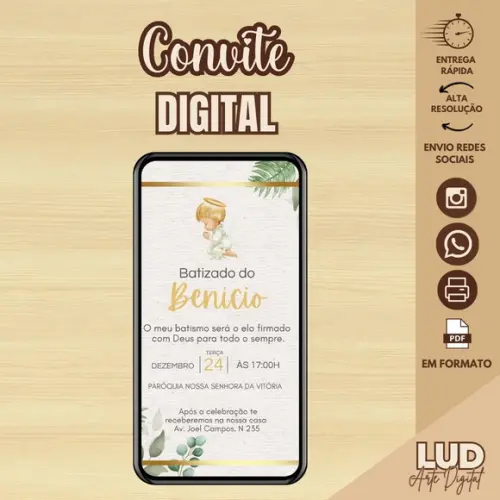 Convite Digital Batizado