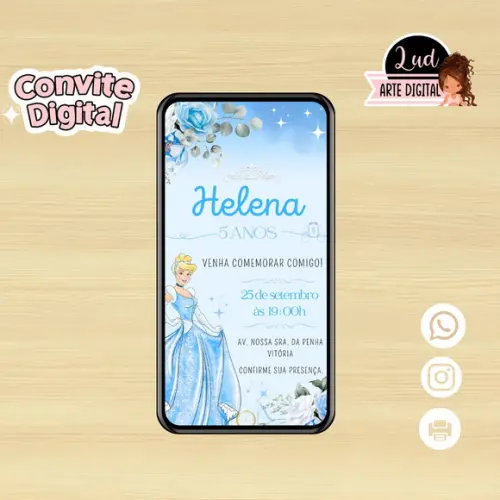 Convite Digital Cinderela
