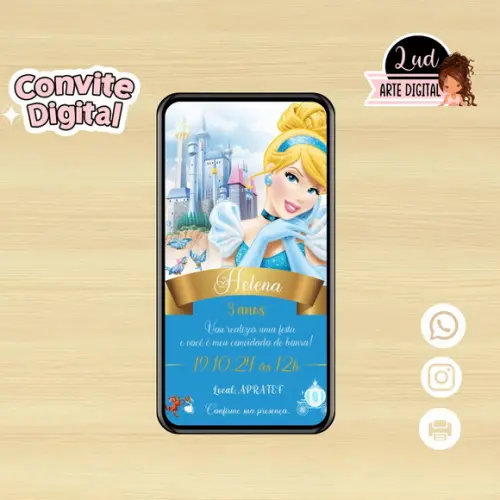 Convite Digital Cinderela