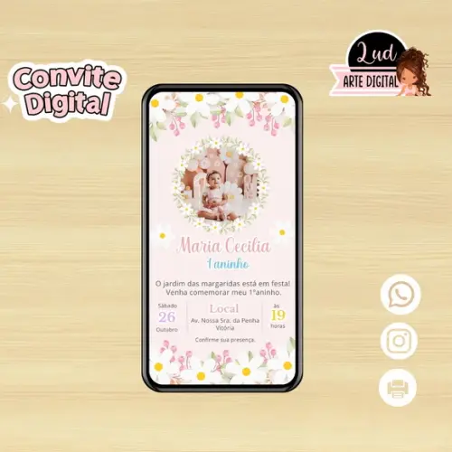 Convite Digital Jardim das Margaridas