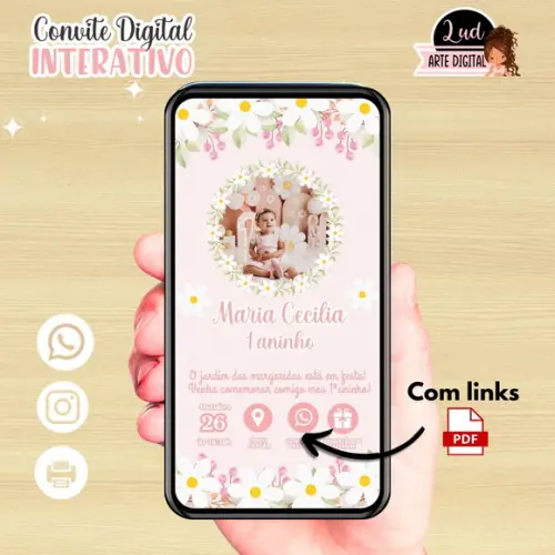 Convite Digital Interativo Jardim das Margaridas