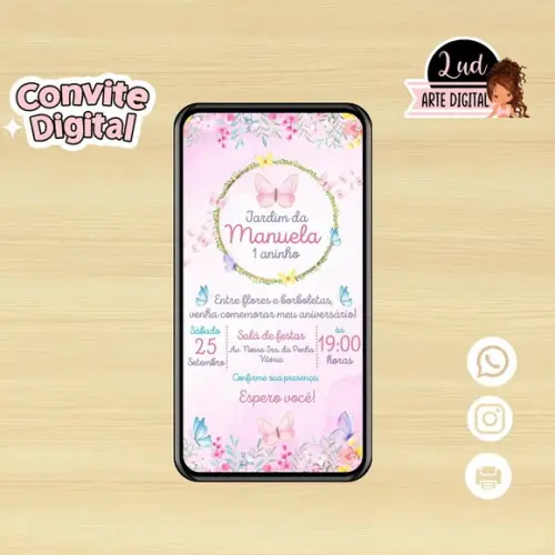 Convite Digital Jardim das Borboletas