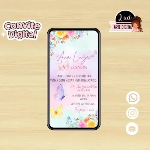 Convite Digital Jardim das Borboletas