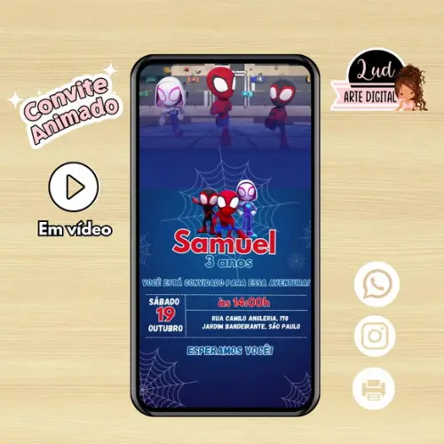 Convite Animado Homem Aranha