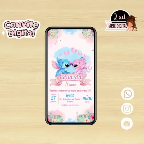 Convite Digital Stitch