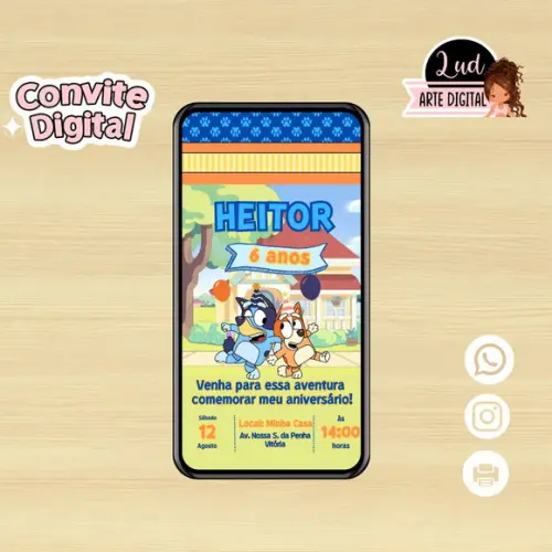 Convite Digital Bluey