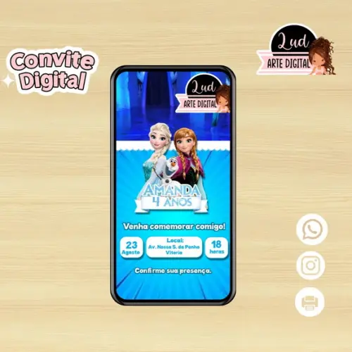 Convite Animado 30s Frozen