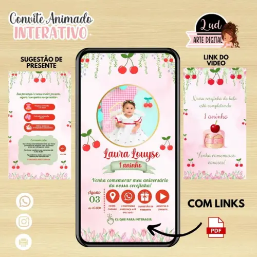 Convite Interativo Animado Cereijinha