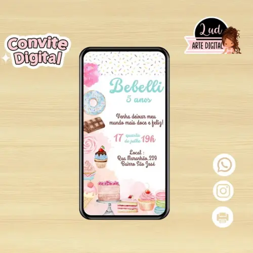 Convite Digital Confeitaria/doces