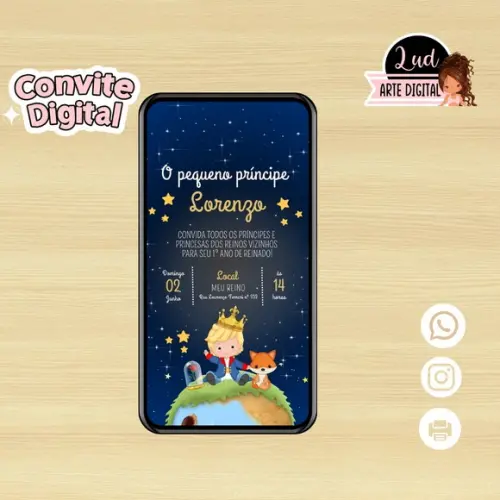 Convite Digital Pequeno Príncipe