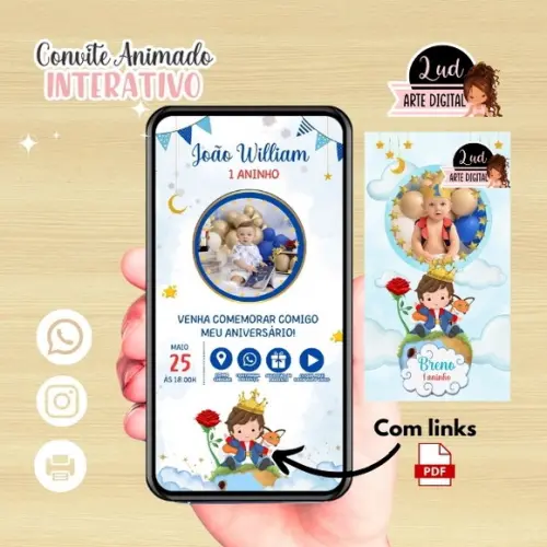 Convite Animado Interativo Pequeno Príncipe