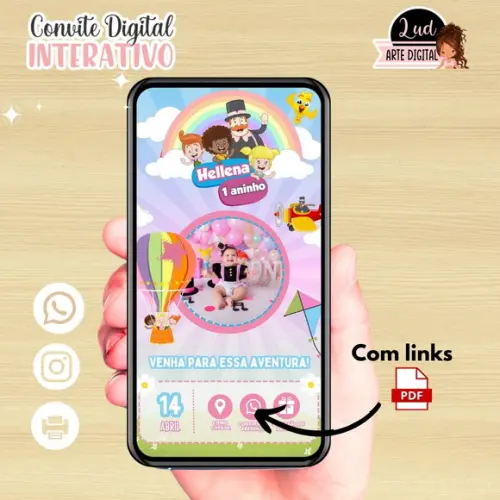 Convite Digital Interativo Mundo Bita Candy