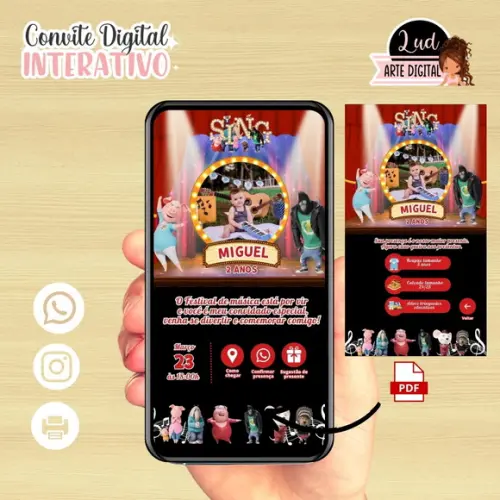 Convite Digital Interativo Sing