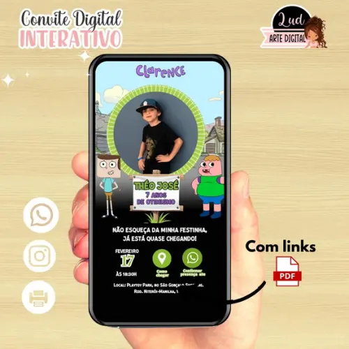 Convite Digital Interativo Clarencio o Otimista