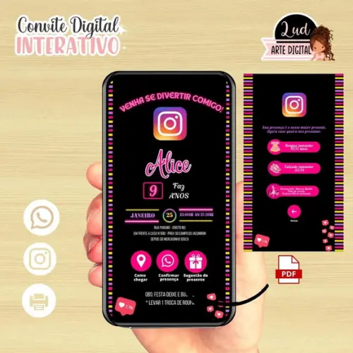 Convite Digital Interativo Instagram