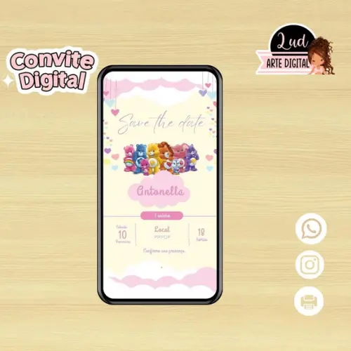 Convite Digital - Save The Date - Ursinhos Carinhosos