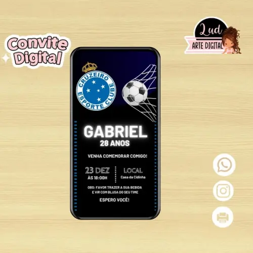Convite Digital Futebol Cruzeiro