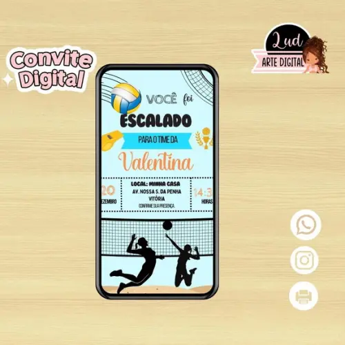 Convite Digital Vôlei