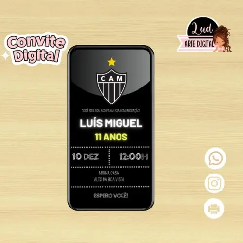 Convite Digital Futebol Atlético Mineiro