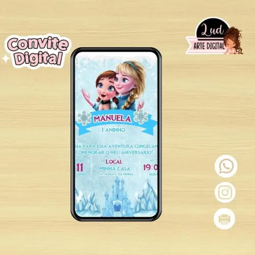 Convite Digital Frozen Baby
