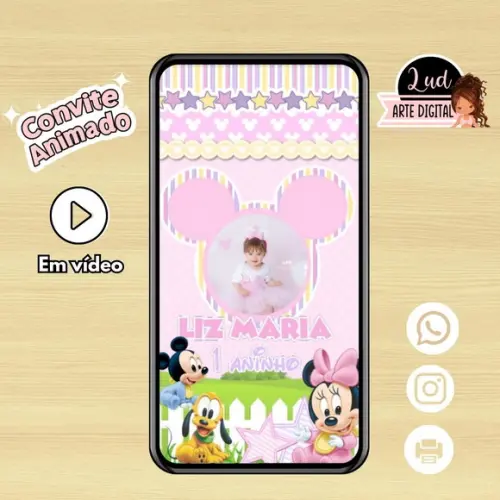 Convite Animado Turma da Minnie Baby