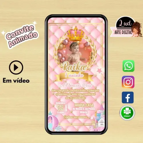 Convite Animado 30s Realeza