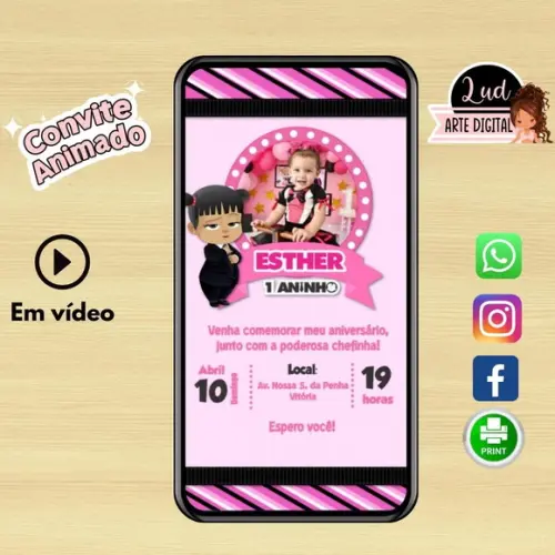 Convite Animado 30s Poderosa Chefinha