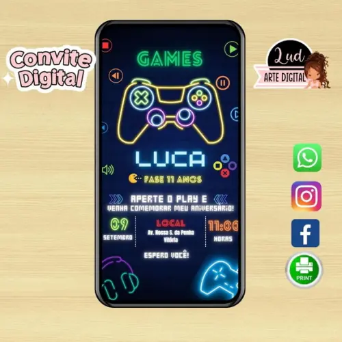 Convite Digital Gamer