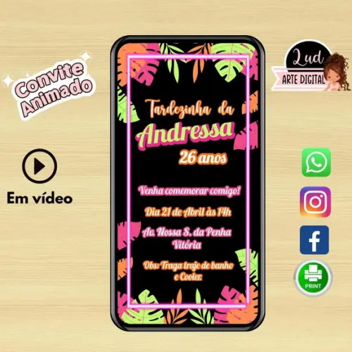 Convite Animado Vertical 20s Tardezinha